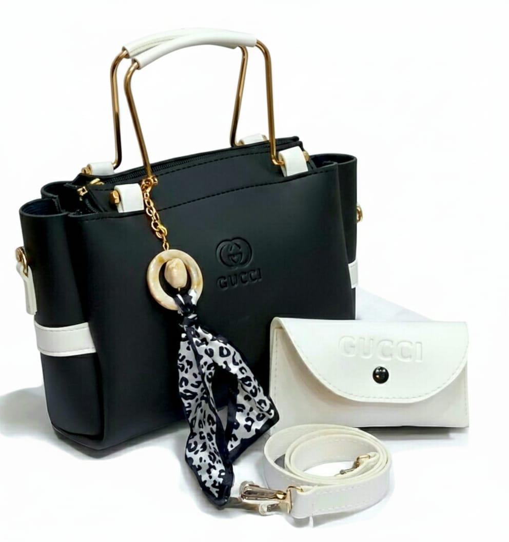 Black and White 2piece Women Handbag