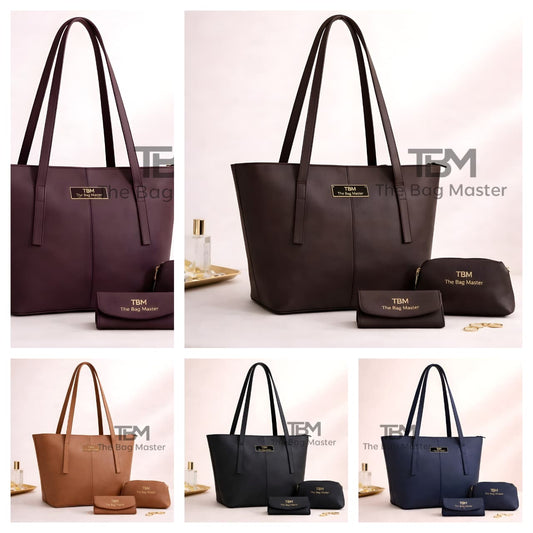 Tote 3pcs Blue Handbag