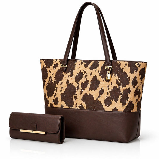 Tote Brown 2pcs Shoulder Handbag for Women