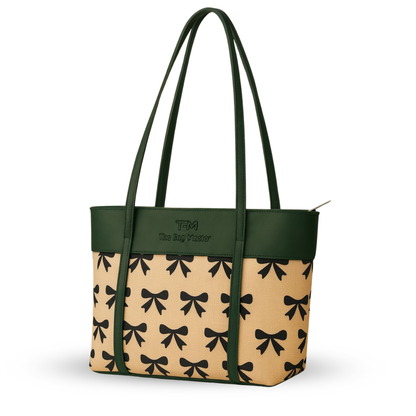 Premium Ladies Tote Bag Green Baige