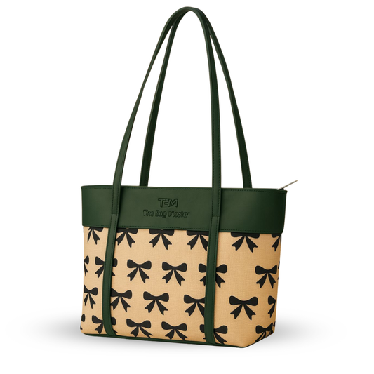 Premium Ladies Tote Bag Green Baige