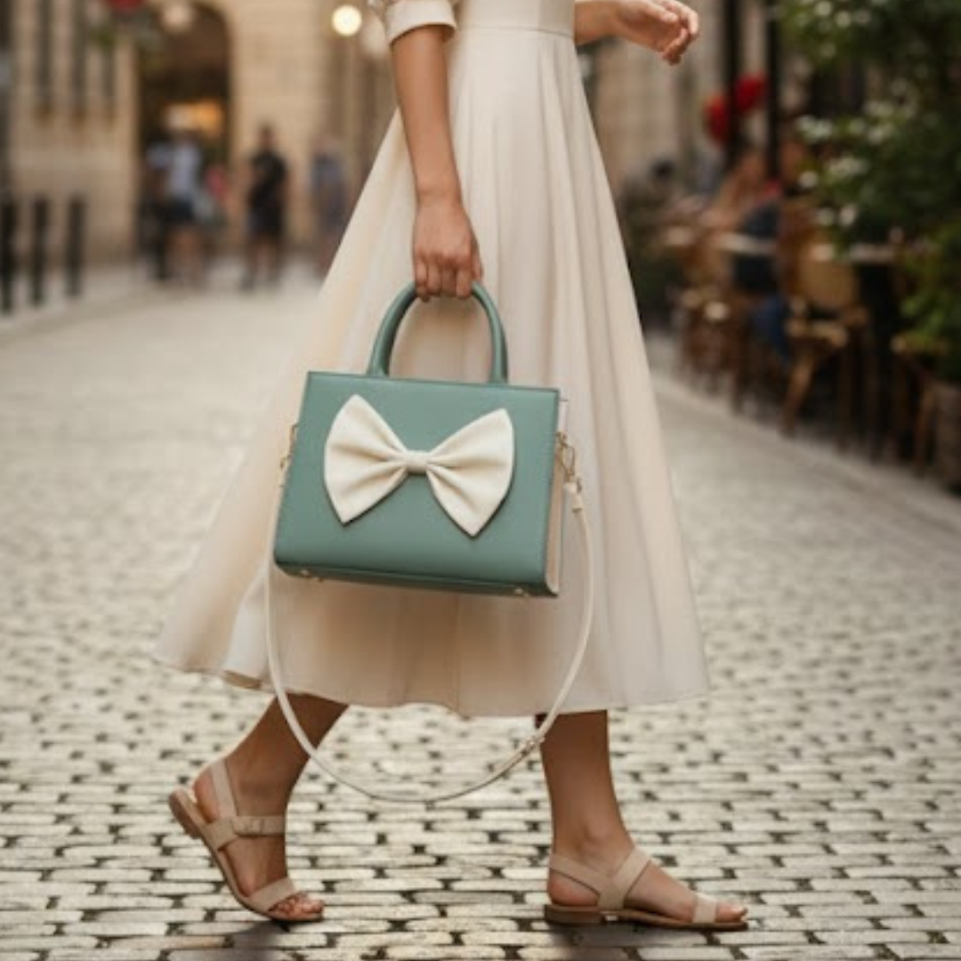 TBM Bow Hand Bag - Green