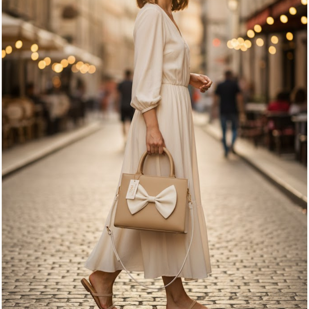 TBM Bow Hand Bag - Baige