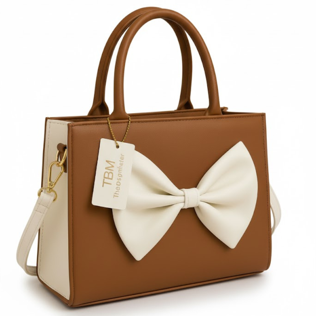 TBM Bow Hand Bag - Brown