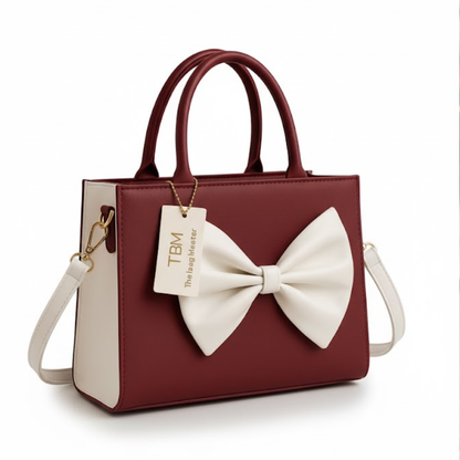 TBM Bow Hand Bag - Maroon