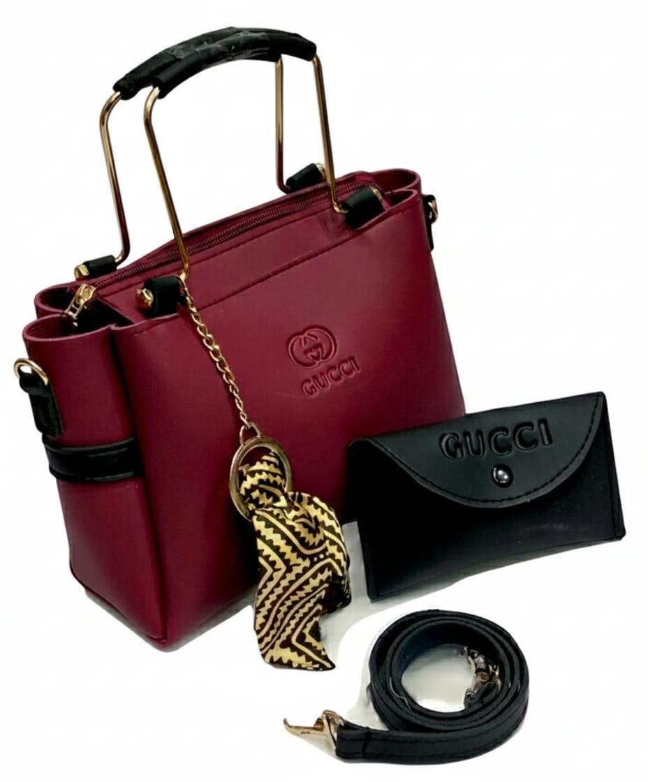 Red Wine 2piece Women Handbag