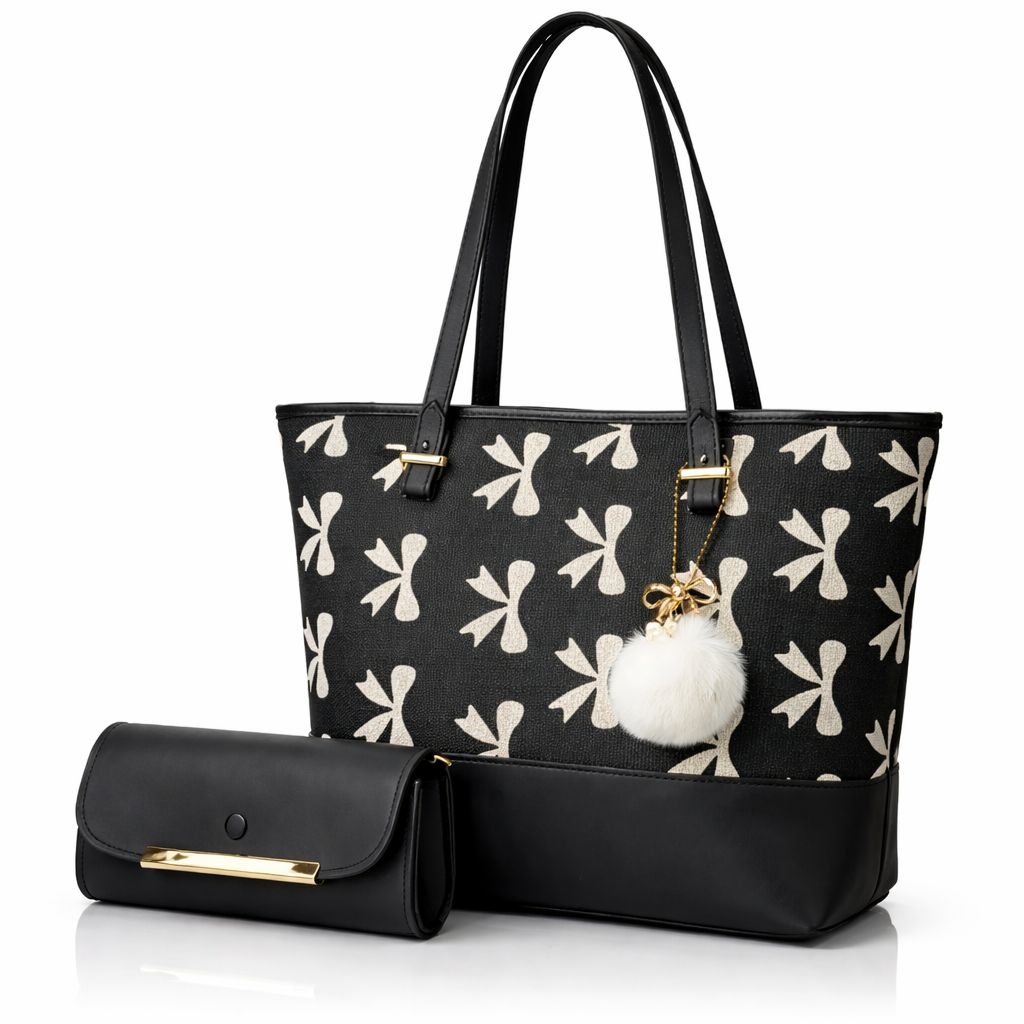 Tote 2pcs Black Shoulder Handbag