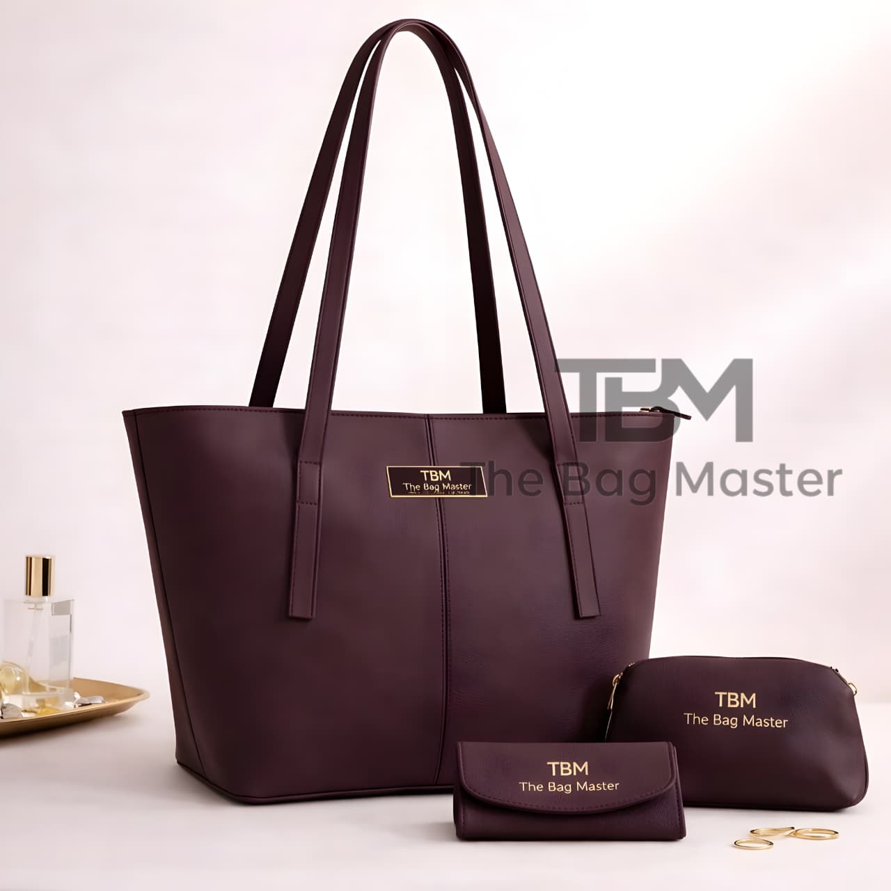 Tote 3pcs Red Vine Handbag