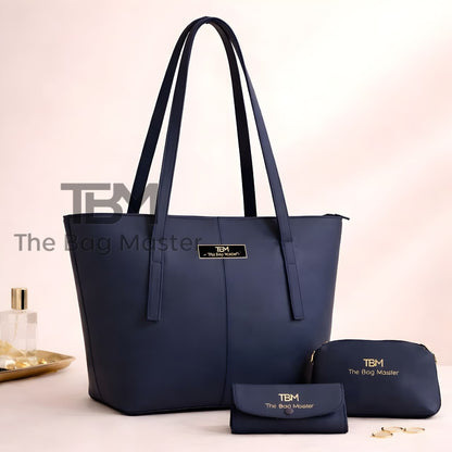 Tote 3pcs Blue Handbag