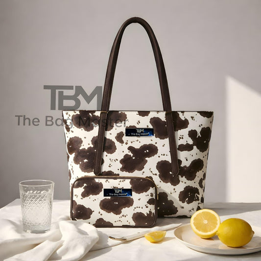 Tote 2pcs Brown Shoulder Handbag