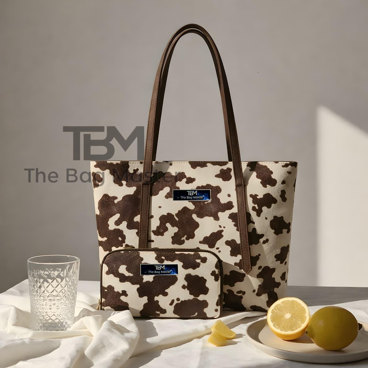 Tote 2pcs Brown Shoulder Handbag