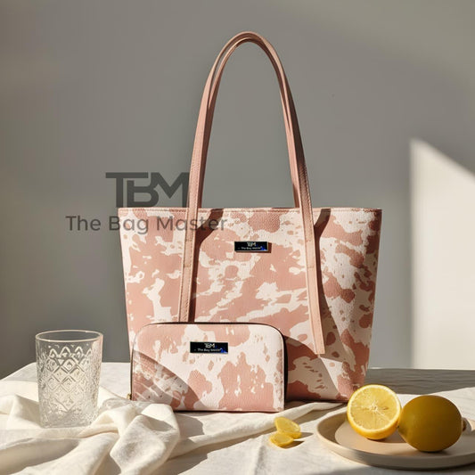 Tote 2pcs Pink Shoulder Handbag