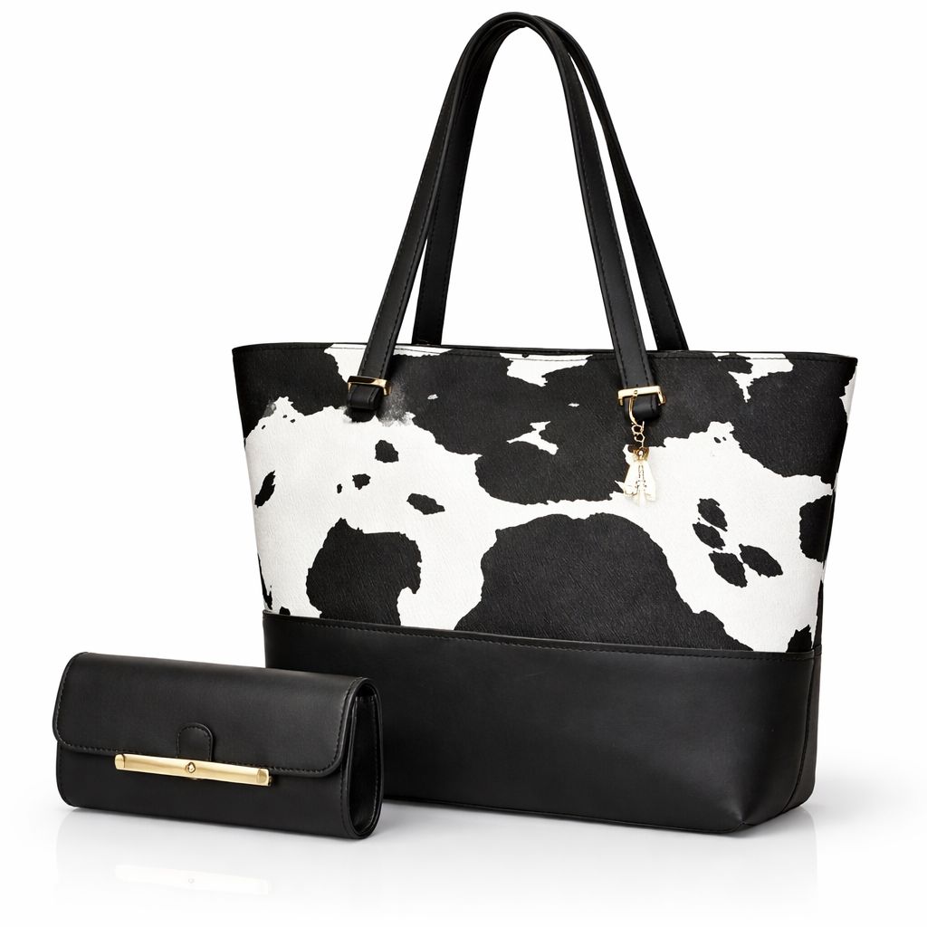 Tote Black 2pcs Shoulder Handbag for Women