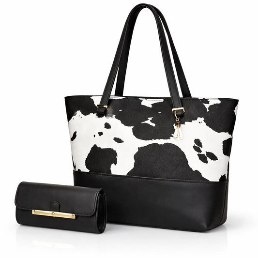 Tote Black 2pcs Shoulder Handbag for Women