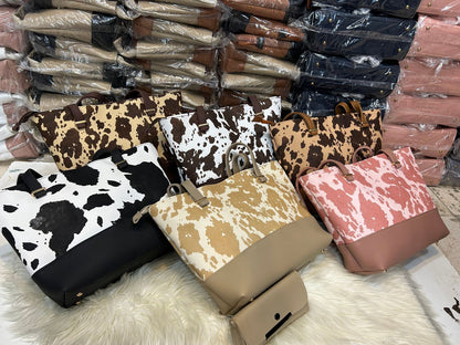 Tote Pink 2pcs Shoulder Handbag for Women