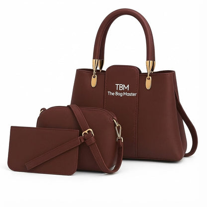 TBM Chic 3-Piece Girl's Hand Bag Set Coffee
