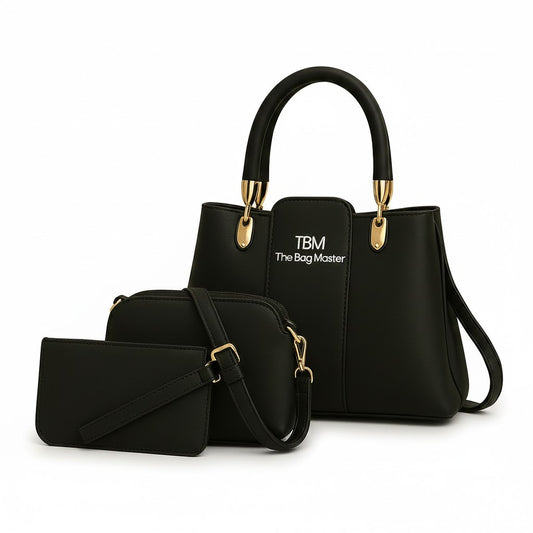 TBM Chic 3-Piece Girl's Hand Bag Set Black