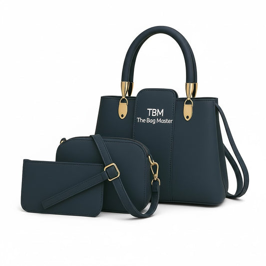 TBM Chic 3-Piece Girl's Hand Bag Set Navy