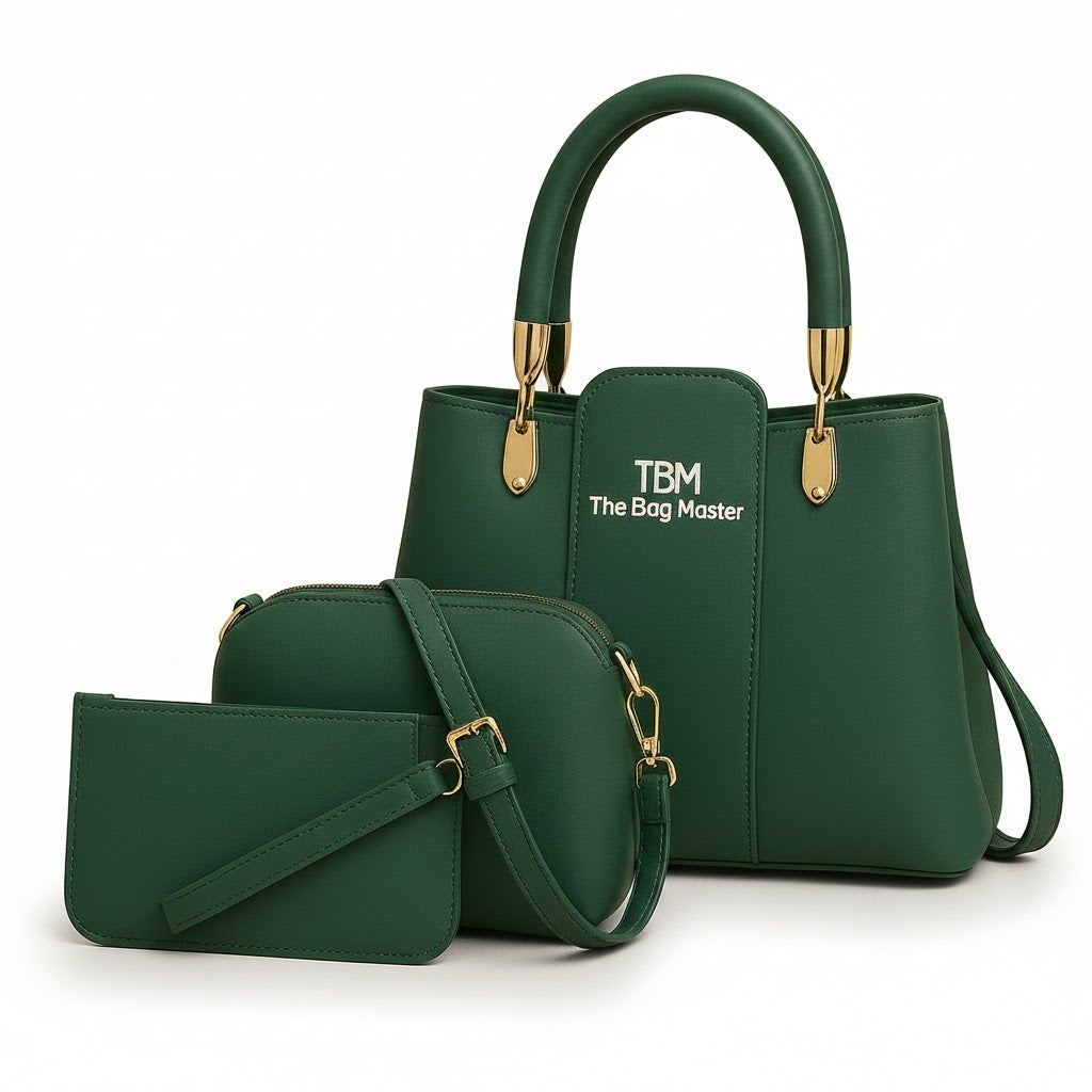 TBM Chic 3-Piece Girl's Hand Bag Set D.Green