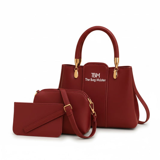 TBM Chic 3-Piece Girl's Hand Bag Set Maroon