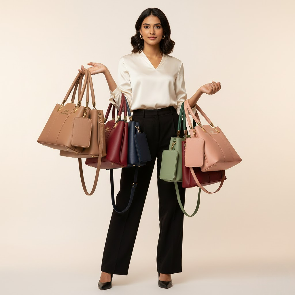 TBM Chic 3-Piece Girl's Hand Bag Set Pink