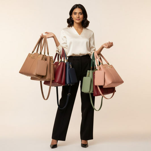 TBM Chic 3-Piece Girl's Hand Bag Set Navy