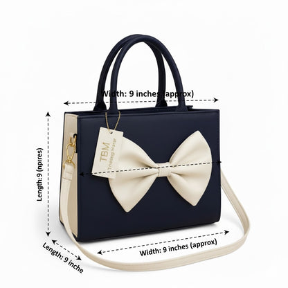 TBM Bow Hand Bag - Navy Blue